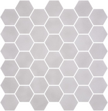 Phoenix Stoneglass XL Gainsboro Matte Hexagon Glass Mosaic Tile