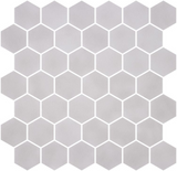 Phoenix Stoneglass XL Gainsboro Matte Hexagon Glass Mosaic Tile