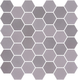 Phoenix Stoneglass XL Light Brun Matte Hexagon Glass Mosaic Tile