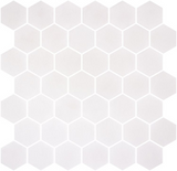 Phoenix Stoneglass XL White Matte Hexagon Glass Mosaic Tile