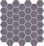 Phoenix Stoneglass XL Grey Matte Hexagon Glass Mosaic Tile