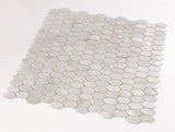 Perry White Arrow Elongated Hexagon Pearl Mosaic Wall Tile