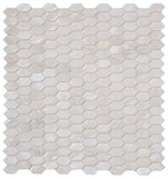 Perry White Arrow Elongated Hexagon Pearl Mosaic Wall Tile