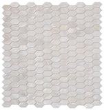 Perry White Arrow Elongated Hexagon Pearl Mosaic Wall Tile