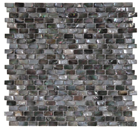 Perry Black Mini Brick Pearl Mosaic Wall Tile