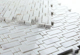 Parisienne White Polished Brick Marble Mosaic Tile