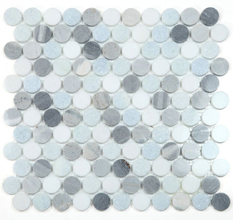 Curvus Deep Ocean Circular Marble Mosaic Tile