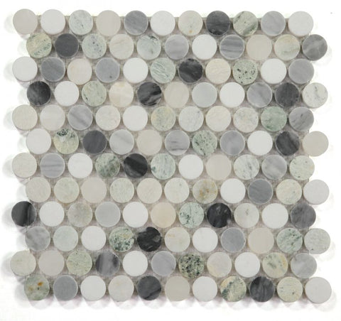 Curvus Grassland Circular Marble Mosaic Tile