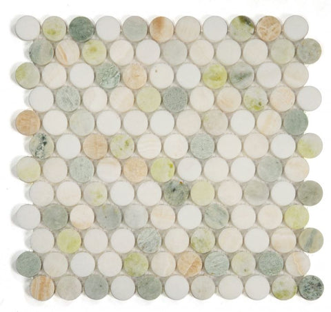 Curvus Onyx Circular Marble Mosaic Tile
