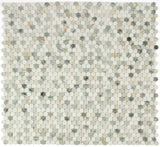 Curvus Spring Polished Circular Marble Mosaic Tile