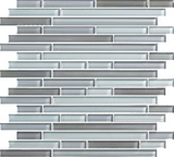 Horizon Sunset Grey Goose Linear Glass Mosaic Wall Tile-Glass Mosaic-American Tile Depot