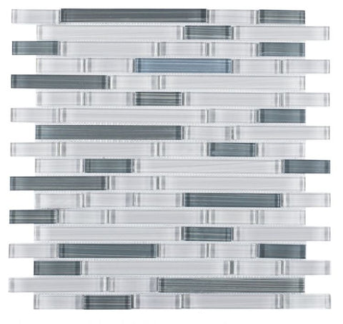 Horizon Sunset Grey Linear Glass Mosaic Wall Tile