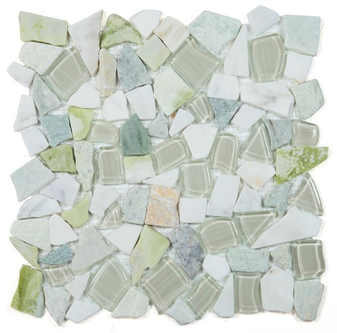 Drop Spring Rubble Mosaic Wall Tile