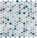 Phoenix Penny Grey Circular Glass Mosaic Tile