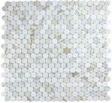 2 x 2 Curvus Large Calacatta Honed Circular Marble Mosaic Tile