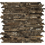 Emperador Dark Marble Polished Bamboo Sticks Mosaic Tile