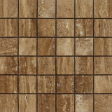 2 X 2 Noce Exotic Travertine (Vein-Cut) Brushed & Unfilled Mosaic Tile