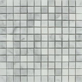 1 X 1 Bianco Venatino (Bianco Mare) Marble Polished Mosaic Tile