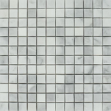 1 X 1 Bianco Venatino (Bianco Mare) Marble Polished Mosaic Tile