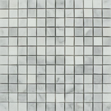 1 X 1 Bianco Venatino (Bianco Mare) Marble Honed Mosaic Tile