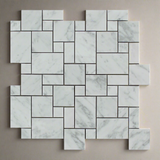 Carrara White Marble Polished Mini Versailles Mosaic Tile