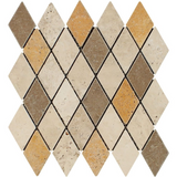 Mixed Travertine 2 X 4 Tumbled Diamond Mosaic Tile