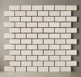 1 X 2 White Pearl / Botticino Marble Polished Brick Mosaic Tile