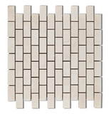 1 X 2 White Pearl / Botticino Marble Polished Brick Mosaic Tile