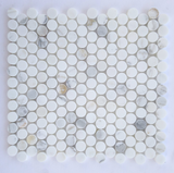 Calacatta Gold Marble Honed Penny Round Mosaic Tile