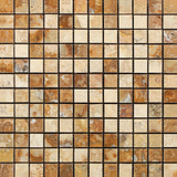 1 X 1 Scabos Travertine Polished Mosaic Tile