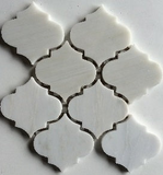 Oriental White / Asian Statuary Marble Polished 4" Morocco Mosaic Tile