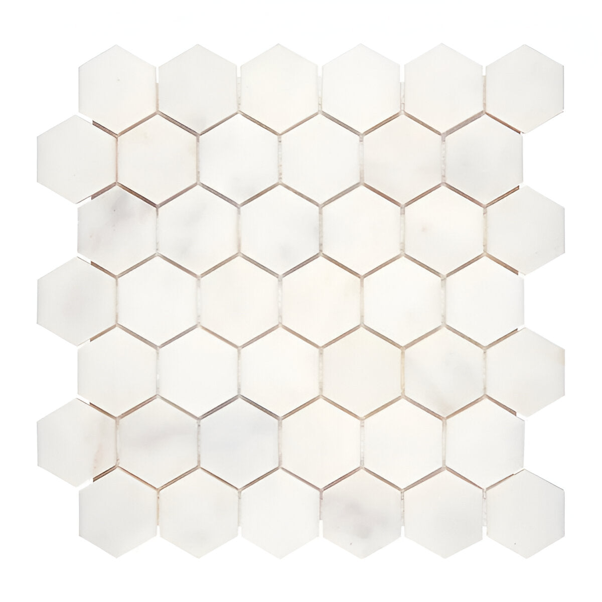 Afyon White Marble Polished 2" Hexagon Mosaic Tile-Marble Mosaic-American Tile Depot