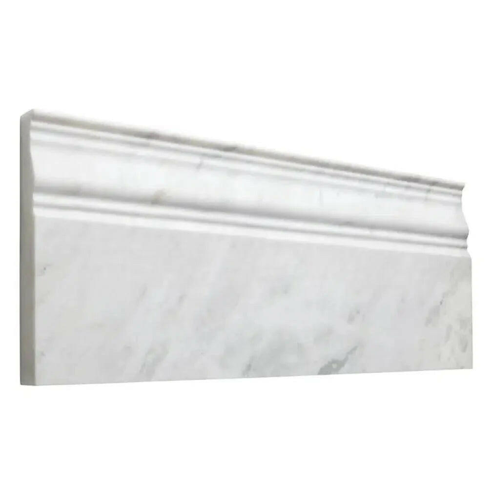 Afyon White Marble Polished 4 3/4 X 12 Baseboard Trim Liner-Marble Molding/Trim-American Tile Depot