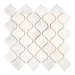 Afyon White Marble Polished Lantern Arabesque Mosaic Tile-Marble Mosaic-American Tile Depot