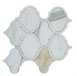 Grace Precious Calacatta Arabesque Waterjet Mosaic Wall Tile-Marble Mosaic-American Tile Depot