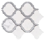 Grace Silver White Arabesque Waterjet Mosaic Wall Tile-Mixed Mosaic-American Tile Depot