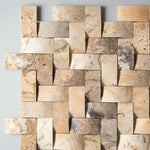 Antico Onyx Travertine CNC-Arched 1 X 2 Herringbone Mosaic Tile-Travertine Mosaic-American Tile Depot