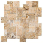 Antico Onyx Travertine Tumbled Mini Versailles Mosaic Tile-Marble Mosaic-American Tile Depot