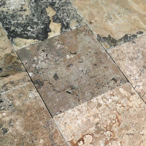 12 X 12 Antico Onyx Travertine Tumbled Field Tile