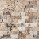 1 X 2 Antico Onyx Travertine Split-Faced Brick Mosaic Tile