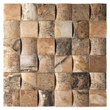 2 X 2 Antico Onyx Travertine CNC-Arched Mosaic Tile