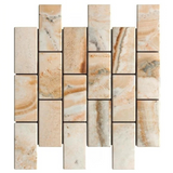 2 X 4 Antico Onyx Travertine Tumbled Brick Mosaic Tile