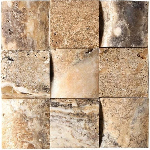 Sample of 4 X 4 Antico Onyx Travertine CNC-Arched Field Tile-Sample-American Tile Depot