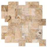 Antico Onyx Travertine Tumbled Mini Versailles Mosaic Tile