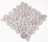 Athena Minerva Grey Polished Pebble Marble Mosaic Tile