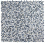 Athena Brigid Italian Blue Honed Pebble Marble Mosaic Tile