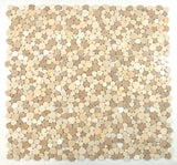 Athena Brigid Mix Brown Polished Pebble Marble Mosaic Tile
