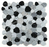 Athena Brigid Moonlight Polished Pebble Marble Mosaic Tile