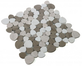 Athena Brigid Smoke Polished Pebble Marble Mosaic Tile