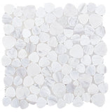 Athena Minerva White Polished Pebble Marble Mosaic Tile